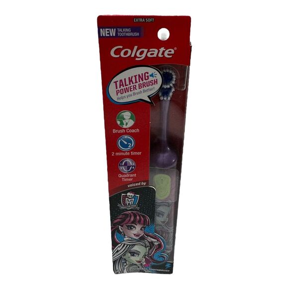 Rare Colgate Talking MONSTER HIGH Talking Power Toothbrush Extra‎ Soft NEW - Picture 1 of 7